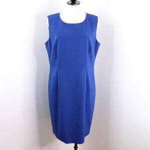 Calvin Klein Women’s 14 Cobalt Blue Sleeveless Sheath Dress Career Office